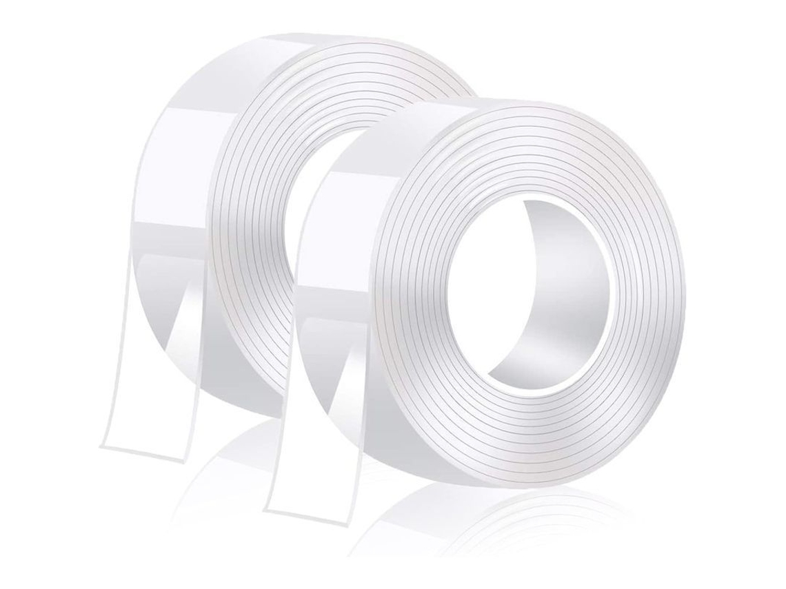 Cinta De Gel Doble Cara Transparente Reutilizable Invisible, Resistente Ao Calor, 3m X 2 Rolos (2cm X 1mm) 2cps