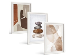 Um Conjunto De Imagens Decorativas Em Uma Moldura Pintura Abstrata Moderna Moldura Branca Quadros Para O Escritório Espelharte (3 Piezas De 40x60 Cm)