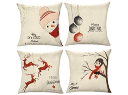 Fronha de Almofada Natalina, 4 Peças, Decoração de Natal Nova Line