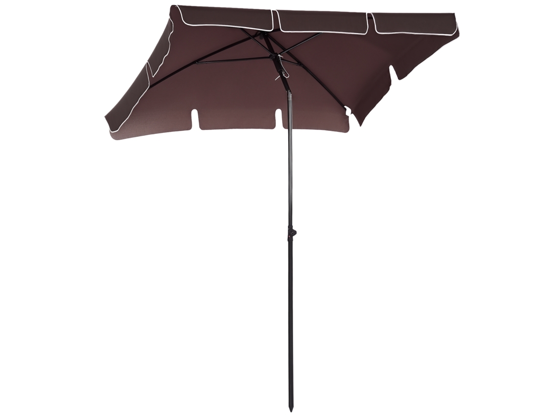 Guarda chuva CHEZMOI, duplo, 12 varetas, manivela, base em cruz, bolsas, 3x1,5 m, cinza escuro