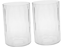 Conjunto de 2 Peças de Vidro Transparente Simples para Lustre Residencial. SFUSHOS