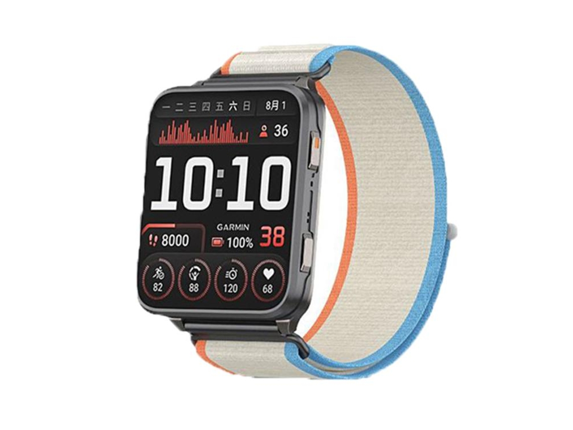Bracelete para Garmin Venu X1 nylon com fecho de velcro Wild Trail rosa e azul claro XIAOMOYU