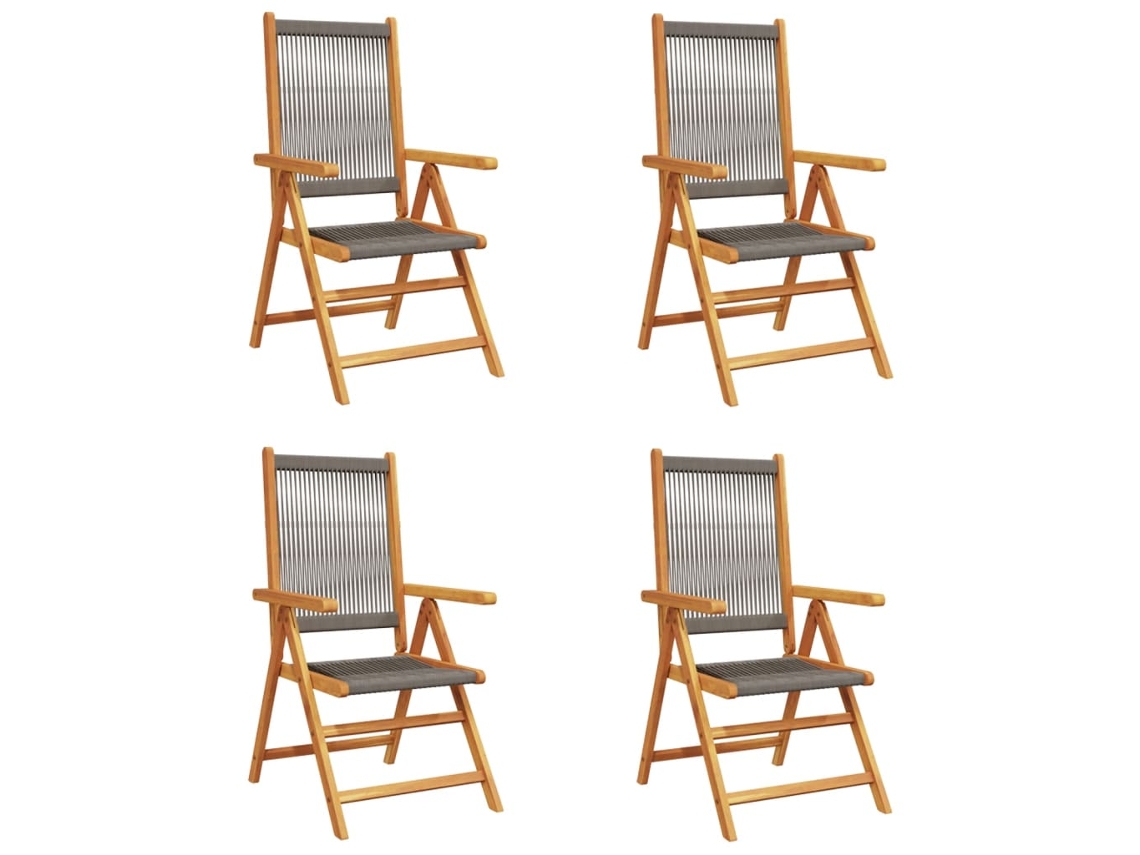 Reclining Folding Chair, Reclining Folding Chairs Vidaxl Cinzeto Madeira (n/a)
