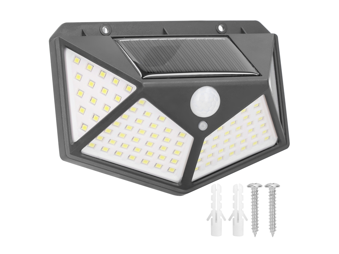 2026 lâmpada de Parede Solar com 100 Leds, Luz de Indução Corporal Impermeável para Corredor e Varanda
