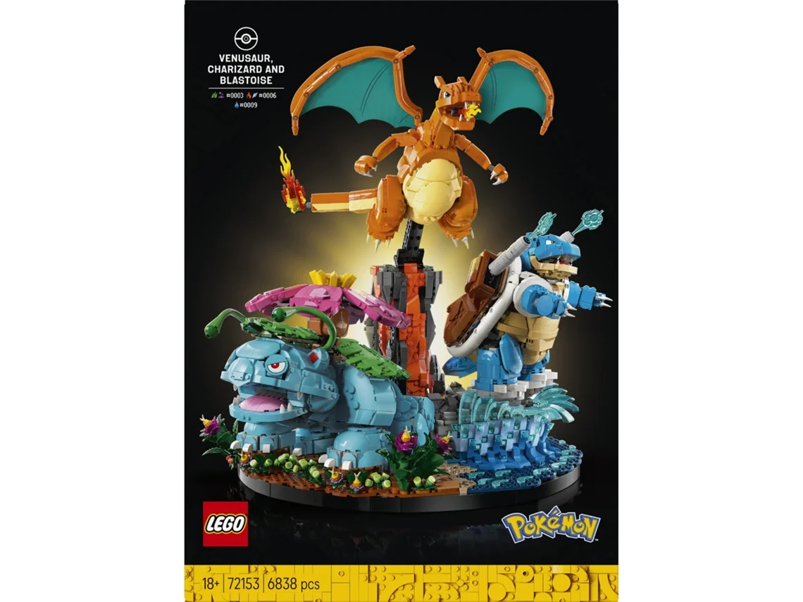 Lego Pokémon - Venusaur, Charizard E Blastoise - 72153