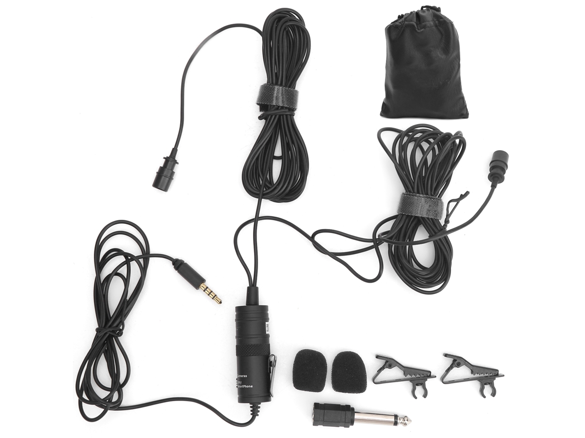 Microfone de lapela profissional para entrevistas ao vivo com telefone Boya Bym1dm LAXISCREED