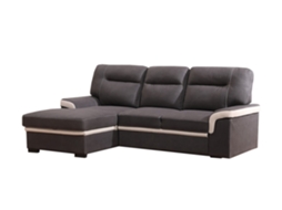Sofá-Camachaise Longue Old Farrar 255Cm Preto Chaise Esquerda SALDOSYSTOCKS