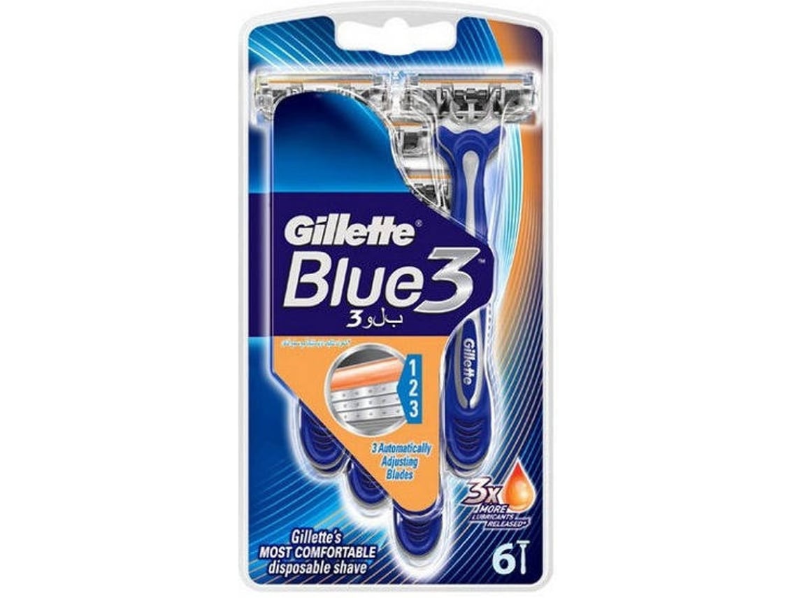 Lâmina de Barbear GILLETTE Azul 3 Descartáveis 6 Unidades