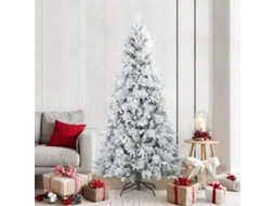 Vidaxl Árvore De Natal Artificial Articulada Nevado Flocked Branco