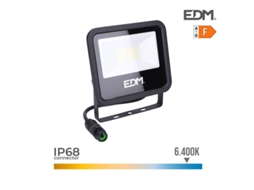 Projetor Led 30w 2370lm 6400k Luz Fria Série Preta 15,8x13,5x2,9cm Edm