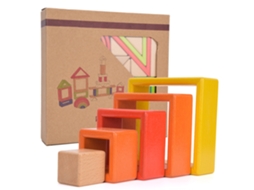 Ats 32 Peças de Blocos de Madeira para Crianças Brinquedo Educatsivo de Aprendizagem Precoce Construção Diy