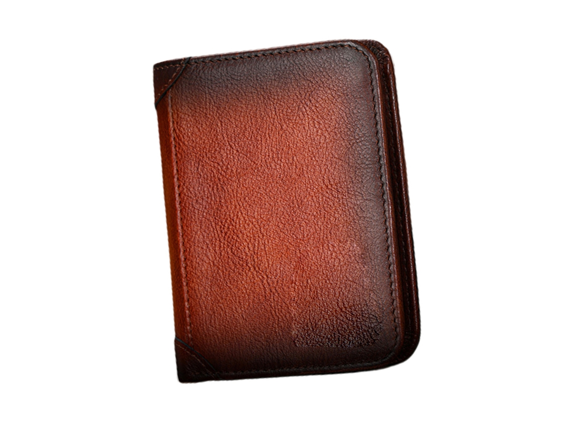 Carteira De Couro Genuíno Para Homem De Bifold Com Bloqueio Rfid E Grande Capacidade Porta-cartões Vintage
