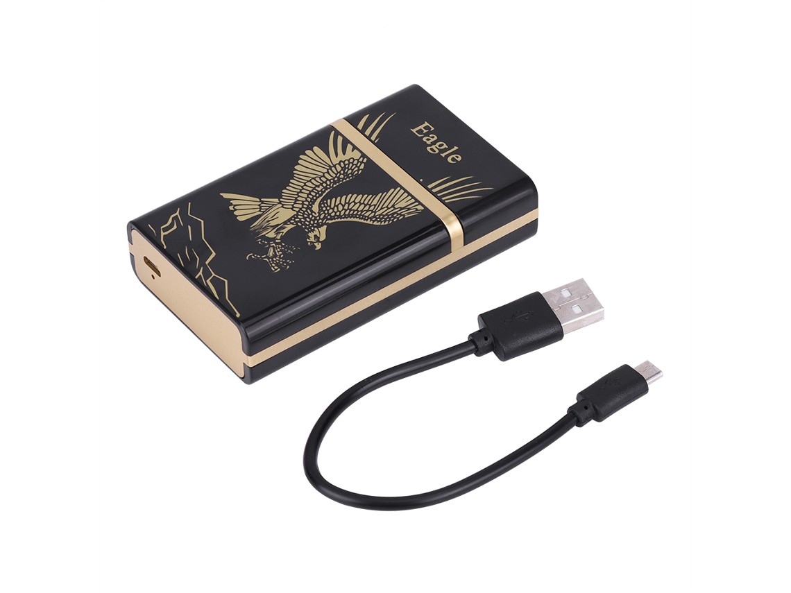 Caixa De Cigarro Portátil Com Isqueiro Elétrico Usb Recarregável Super Mini (águia Dourada)