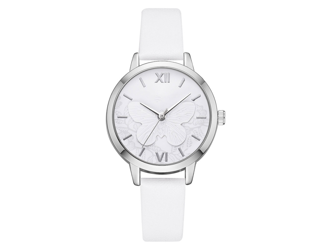 Relógio de Pulso Feminino Casual Lvpai com Pulseira de Couro Pu Estilo Simples Clássico Branco