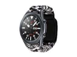 Bracelete Pulseira Fio Entrançado para Ticwatch E2 Preto e Branco
