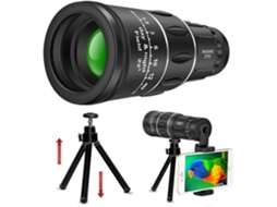 Telescópio Monocular 16x52 Hd com Suporte e Tripé para Smartphone, Lente de Prisma Bak4 Transparente com Foco Duplo para Caminhadas, Caça BRILVIBERA