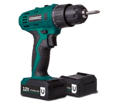 Berbequim Sem Fios 12v Com 2 Baterias, Carregador E Acessórios Vonroc