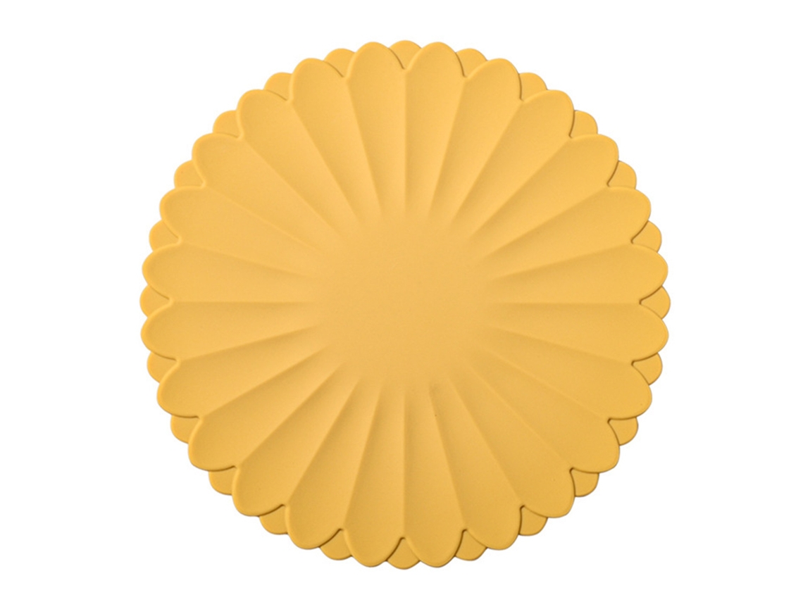 Silicone Amarelo Resistente ao Calor Jogo Americano, 18 Cm, Antiderrapante, Inodoro, Almofada Quente Para Mesa Jantar