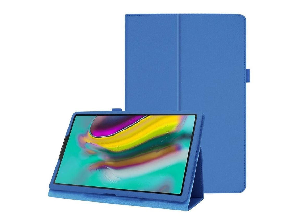 Capa de couro sintético cor lichia para Samsung Galaxy Tab S5e (t720), azul bebê