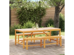 Vidaxl Conjunto De Jantar Para Jardim 3 Unid. Castanho