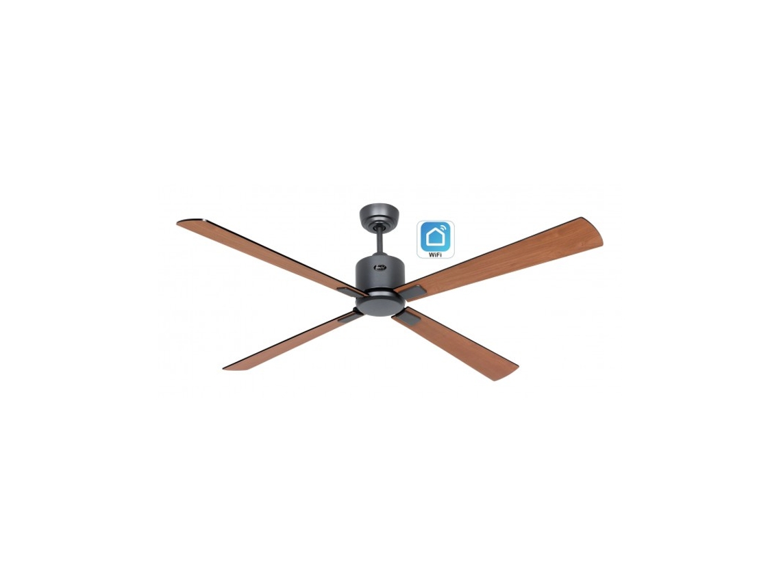 Ventilador de Teto com Wifi CASAFAN Eco Neo Iii 152Cm 952303W Preto / Preto e Teca
