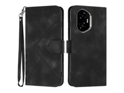 Capa De Celular De Couro Com Padrão De Linha E Toque De Pele