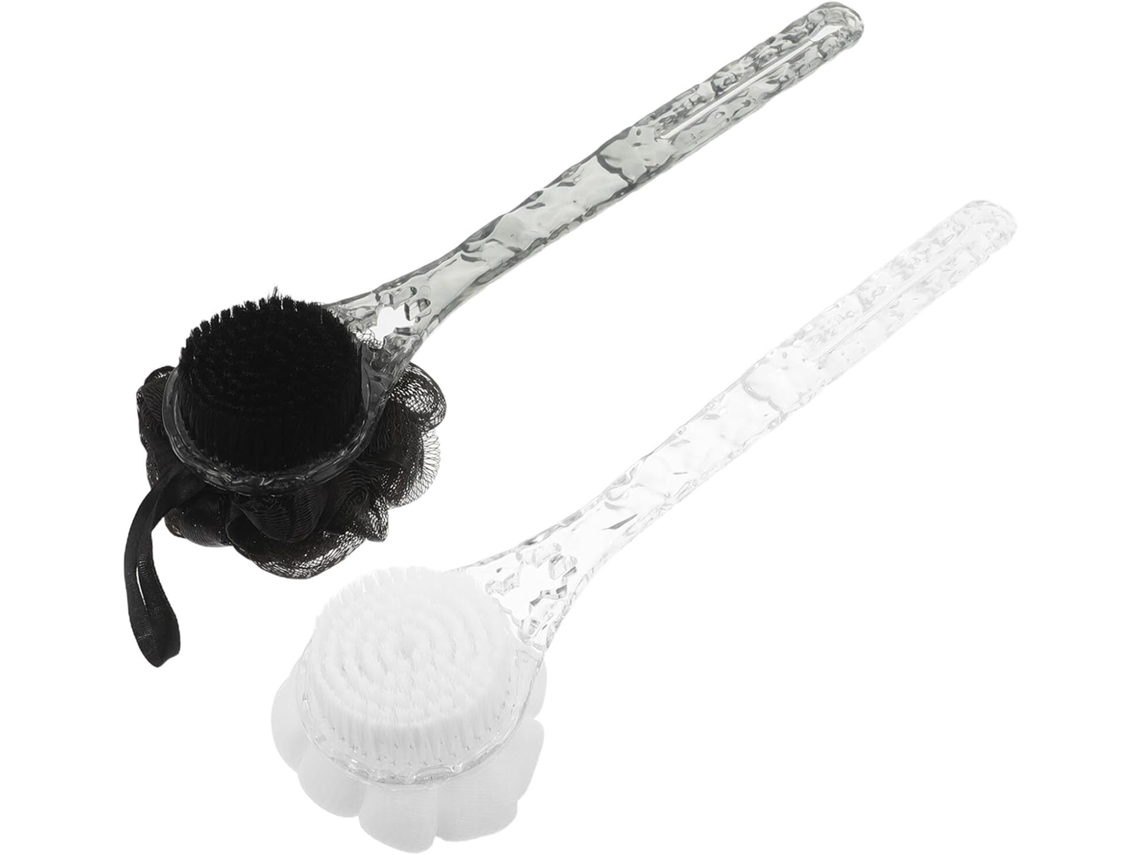 Conjunto De 2 Escovas Esfoliantes Toyandona, Padrão Craquelado Em Preto E Branco, Cabo Ergonômico Para Esfoliação Suave