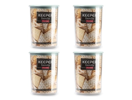 Pack de 4 Frascos PLASTIC FORTE (11 x 11 x 15 cm - Poliestireno - Multicor)