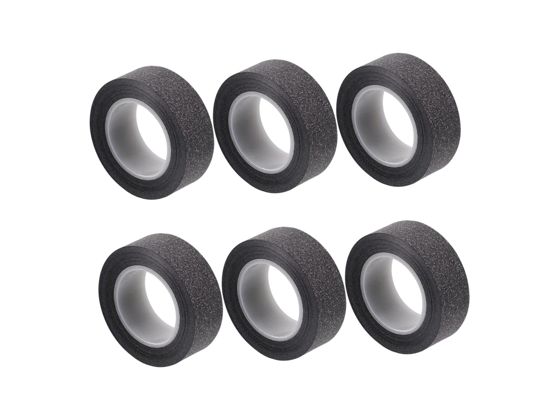 6 Rolos de Fita Adesiva Decorativa com Glitter, Preta, Papel Artesanal, Rolo 10 M, Destacável CHABERLU