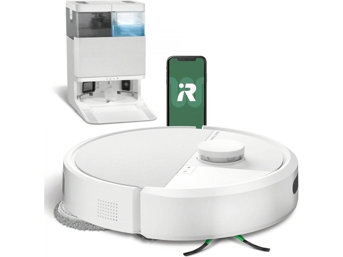 Aspirador Robô IROBOT ROOMBA PLUS 405 COMBO BR + BASE AUTOWASH (Outlet Caixa Aberta - Autonomia: 180 min - Branco)