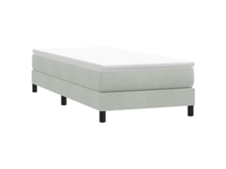 Vidaxl Box Cama De Molas Sem Colchão Cinzento Claro 100x210 Cm Veludo