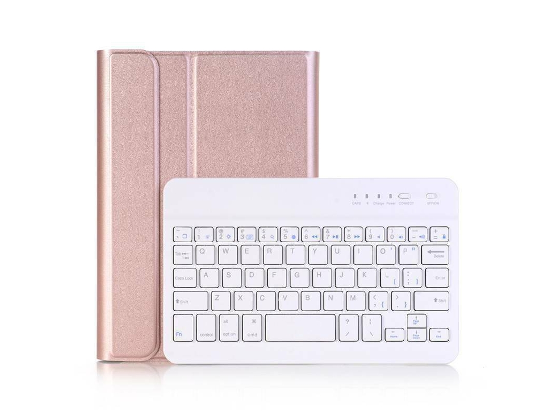 Teclado Bluetooth Com Capa De Couro, Teclado Padrão Em Ouro Rosa E Branco, Galaxy Tab S6 Lite 10.4 P610/p615 Yunzii