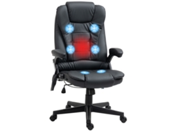 Cadeira de Escritório com Massagem e Aquecimento, Estofada Preto ZENCORE SERVICES