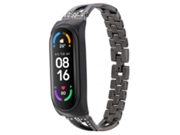 Pulseira De Liga Metálica Em Formato De X Com Diamante Para Xiaomi Mi Band 4/3