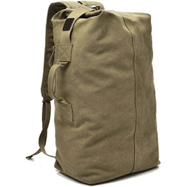 Mochila De Viagem Grande Para Escalada, Estilo Militar Tático, Com Abertura Superior E Alças Duplas, Em Lona Cáqui