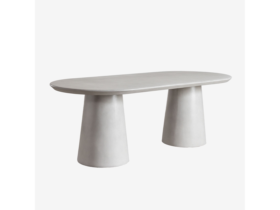 Sklum Oval Dining Table 220x95 Cm In Cement Noemi Cimento