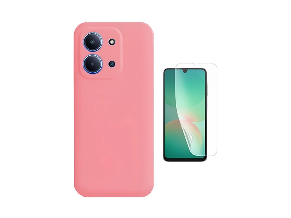 Kit Película Hydrogel Frente Capa Silicone Líquido Phonecare Para Xiaomi Poco C85 - Rosa