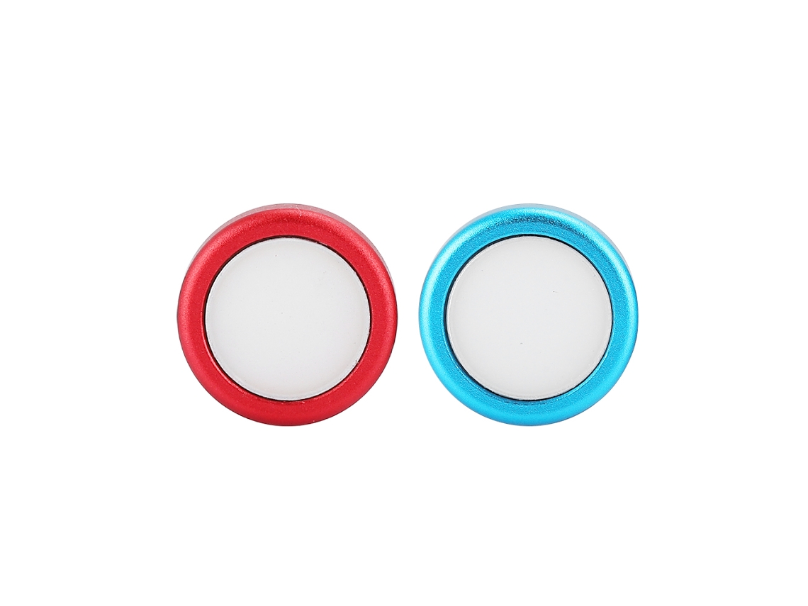 2 Capas Protetoras Botão Gel Silicone Joystick Switch Azulvermelho