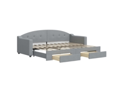 Daybed With Trundle, Daybeds With Trundles Vidaxl Cinzeto Tecido (80 X 200 Cm)