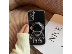 Capa Para Celular Samsung Galaxy Note10+ Com Suporte De Astronauta E Revestimento Cromado