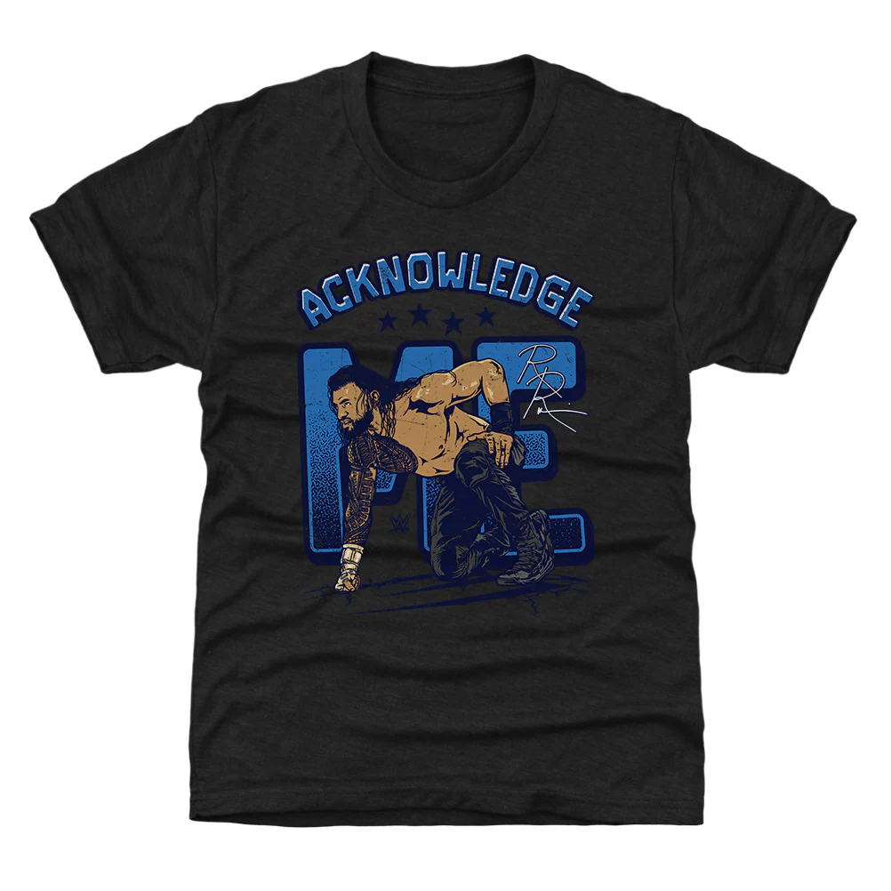 T-shirt Rockinstone Wwe Fans Black Roman Reigns Acknowledge Me T-shirt Unisex Adults-s