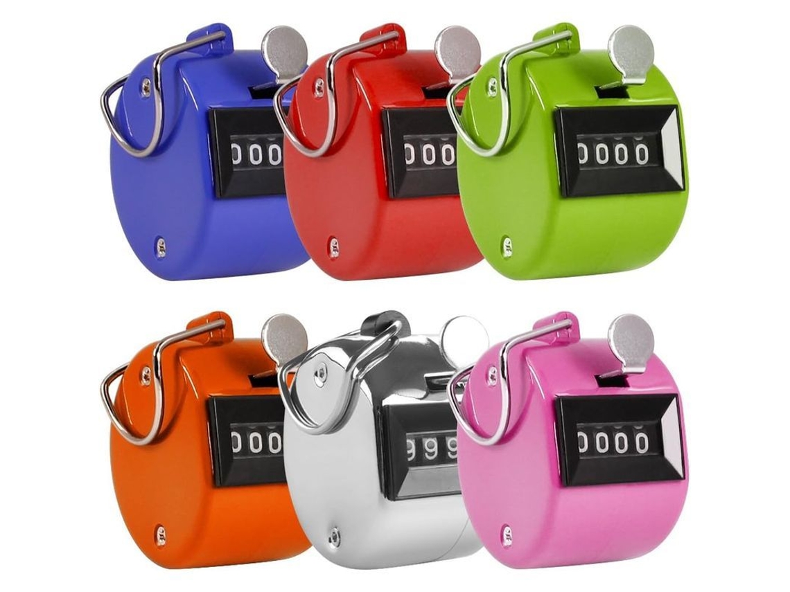 Contador Manual de Bolsillo de 4 Dígitos para Lap, Deporte, Escuela 6 Contadores (plástico Abs y Metal)