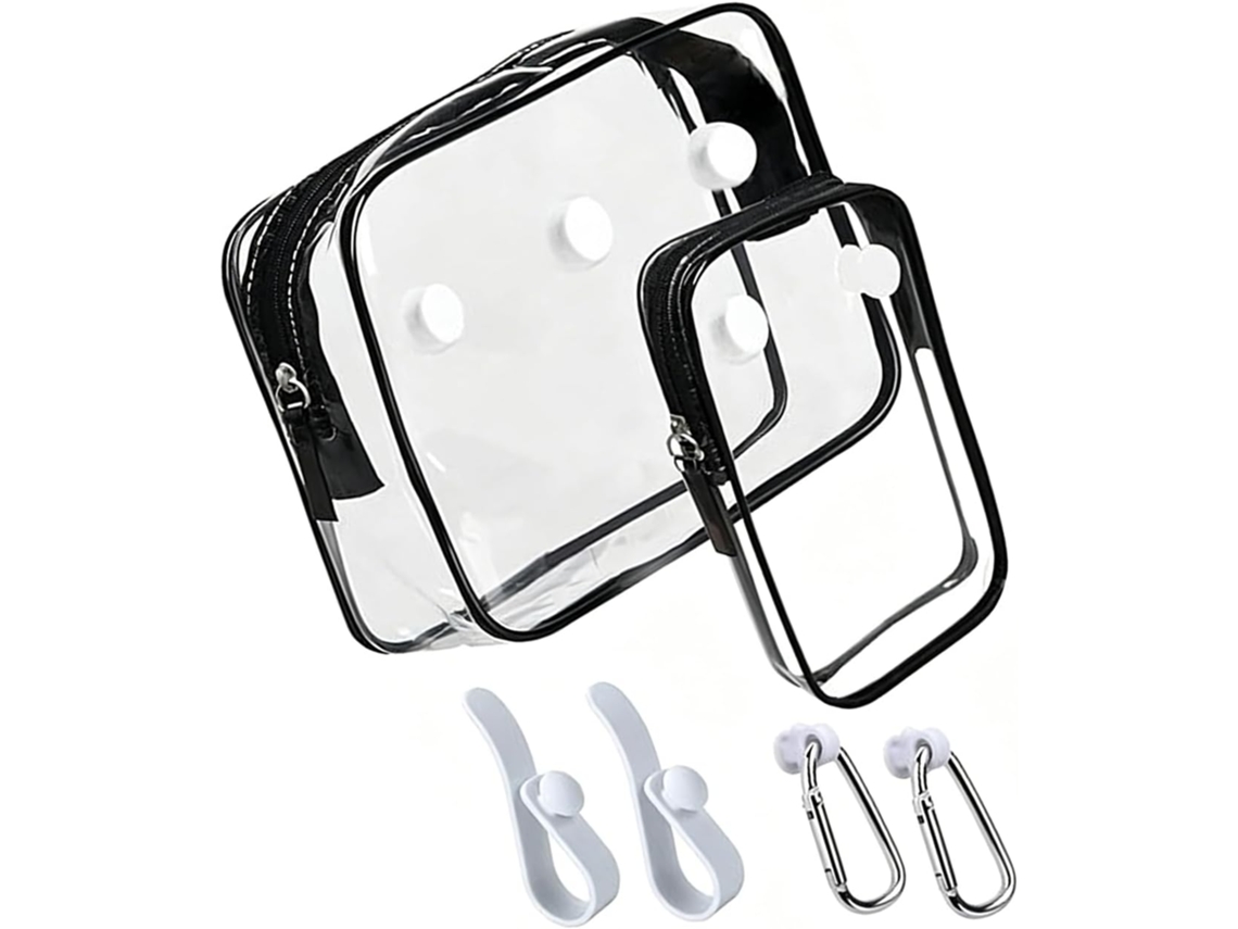 Recipiente Interno em Pvc Transparente, Bolsas Internas Para Viagem, Chaveiros, Acessórios Com Ganchos