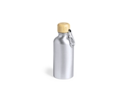 Bidão De Alumínio 400 Ml Com Tampa De Bambu E Mosquetão Dam