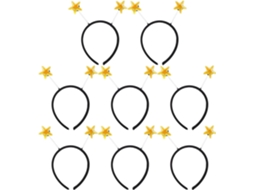 Conjunto De 8 Tiaras Douradas Com Estrelas Para Festas E Carnavais, Tiaras Divertidas
