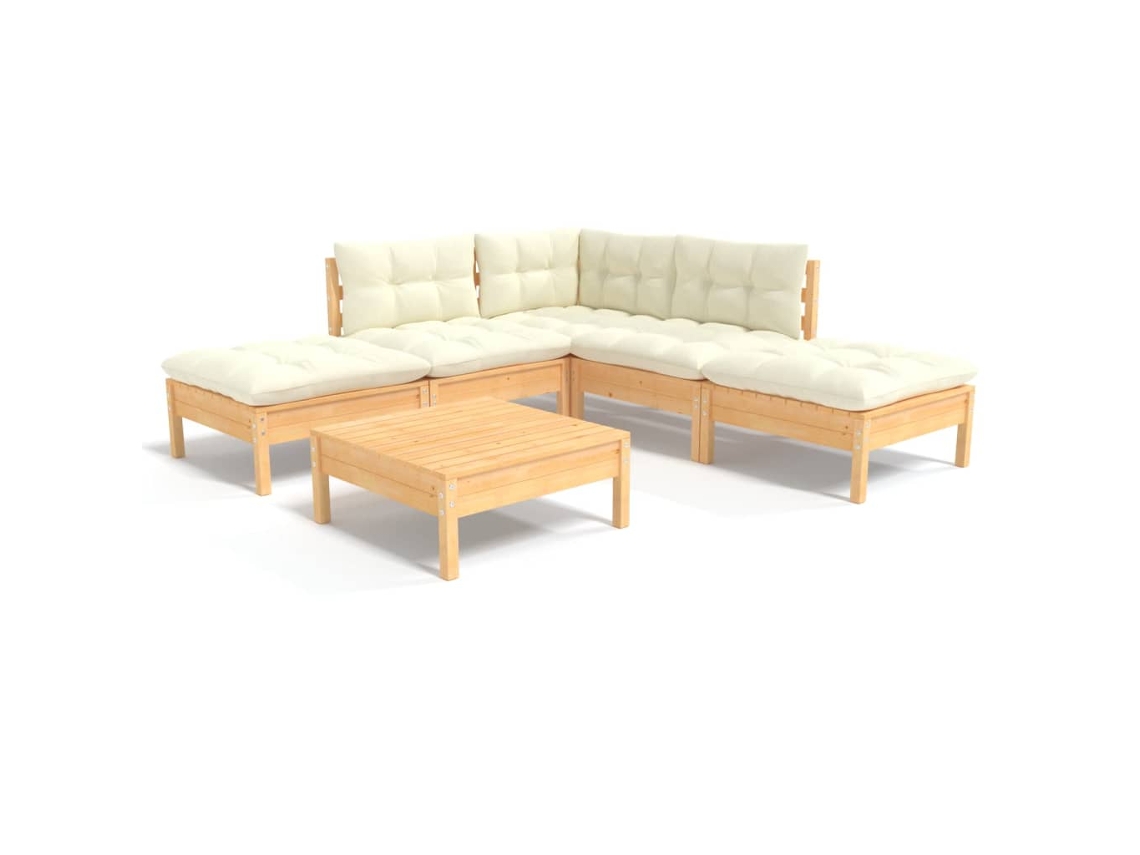 Garden Lounge Set, Garden Lounge Sets Vidaxl Creme Madeira De Pinho (n/a)