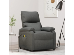 Vidaxl Poltrona De Massagens Elétrica Tecido Cinza-escuro