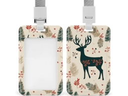 Porta Crachá De Natal Com Cordão, Em Formato De Rena, À Prova D Água, Com Clipe Crachá De Trabalho
