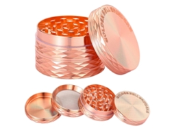 Triturador De Ervas E Especiarias Premium Em Liga De Zinco, 5 Cm (2 Polegadas), Com Coletor De Pólen E Tampa Magnética.