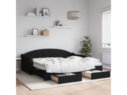 Daybed With Trundle, Daybeds With Trundles Vidaxl Preto Tecido (90 X 190 Cm)